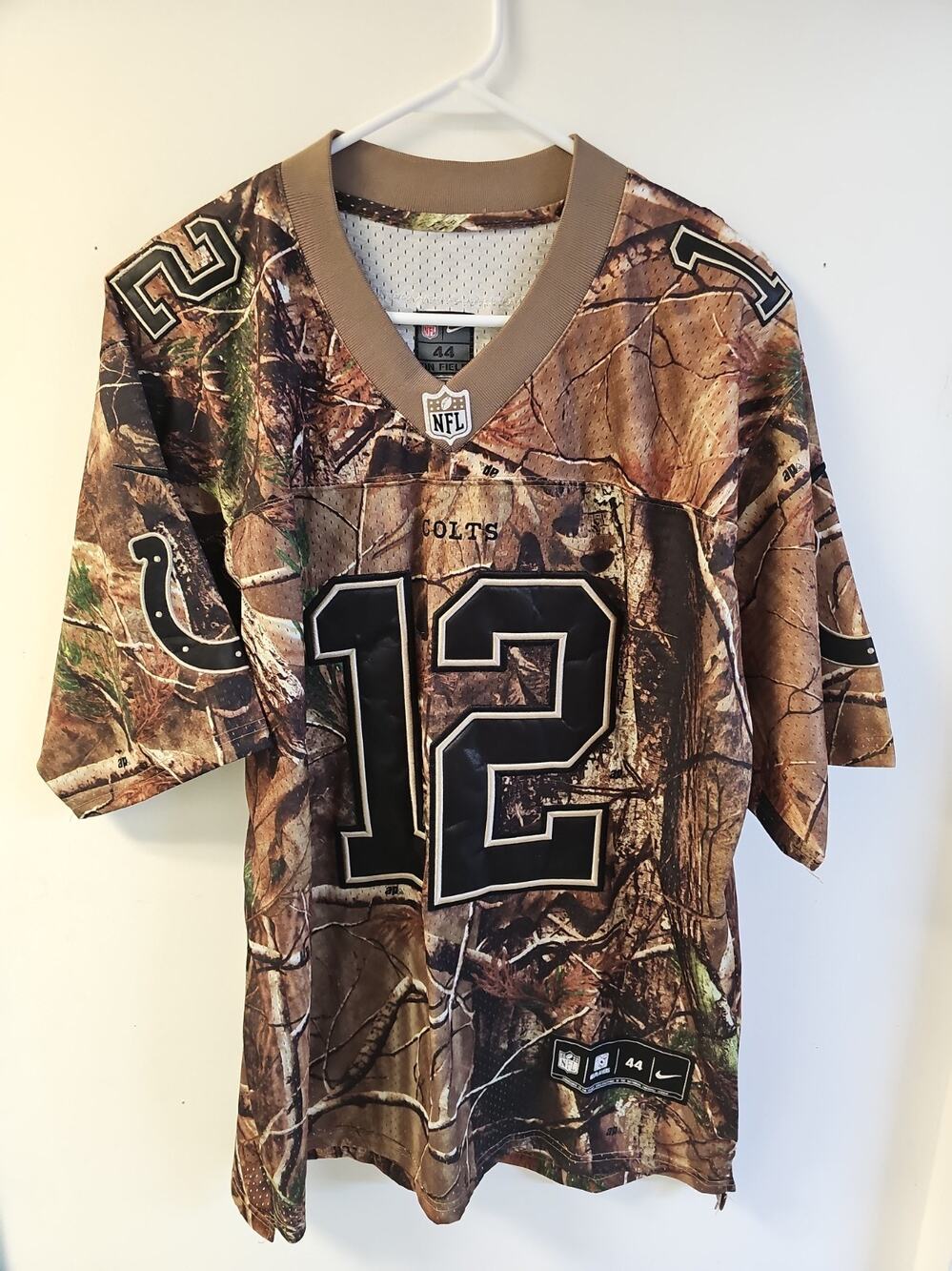 Nike NFL Indianapolis Colts Andrew Luck 12 Camo Jersey On Field Mens 44 Realtree